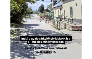 Járdarekonstrukció és a gyalogátkelőhely kiépítése a Művelődési Háznál Dunaharasztin