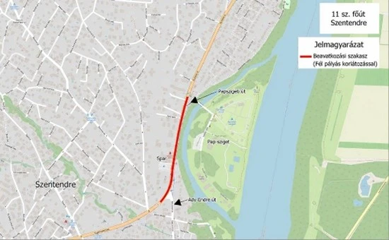 Folytatódik a 11-es út felújítása Szentendre belvárosában