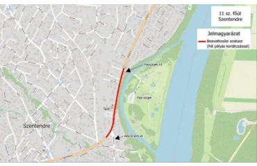 Folytatódik a 11-es út felújítása Szentendre belvárosában