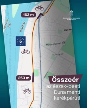 Közvetlen kerékpáros kapcsolat jön létre Dunakeszi és Budapest között