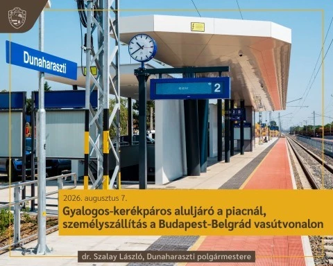 Gyalogos-kerékpáros aluljárót építenek a dunaharaszti piacnál.
