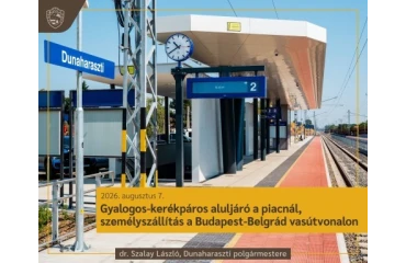 Gyalogos-kerékpáros aluljárót építenek a dunaharaszti piacnál.
