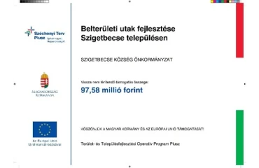 Belterületi utak fejlesztése Szigetbecse településen