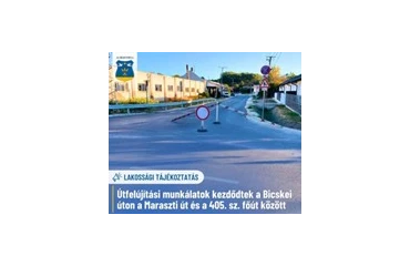 Útfelújítás a Bicskei úton Albertirsán