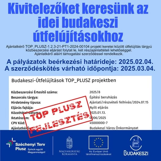 Kivitelezőket keres a Budakeszi Önkormányzat útfelújításhoz