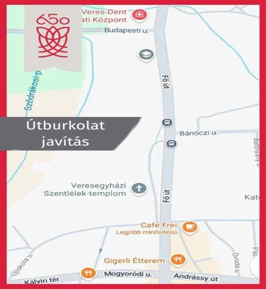 Veresegyházon is megújul a Fő út egy szakasza