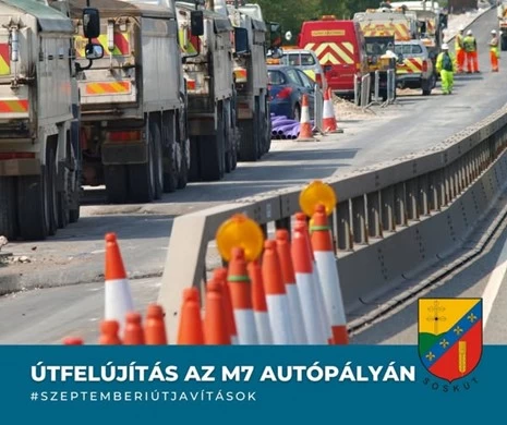 Tájékoztatás az M7-es autópályán induló őszi burkolatcserékről