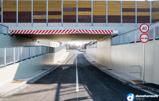 Kedden megnyílhat a forgalom előtt Dunaharasztin a Némedi úti aluljáró