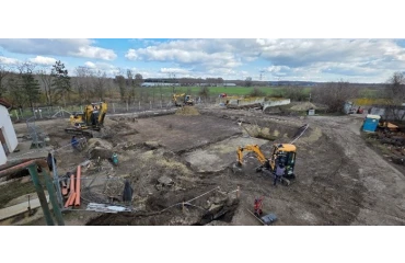 Február elején a kivitelező folytatta a havária- és puffertároló építését Albertirsán