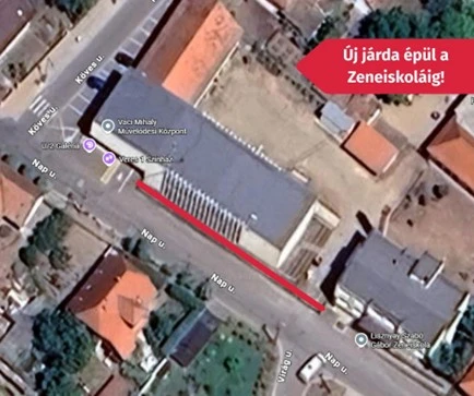 Új járda készül, valamint parkolóhelyek kerülnek kialakításra Veresegyházon