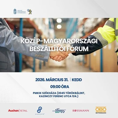 Meghívó a Törökbálinton rendezett 2026. évi Közép-Magyarországi Beszállítói Fórumra
