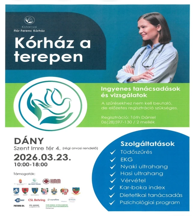 „Kórház a terepen” kezdeményezés keretében a szakemberek kilépnek az intézmény falai közül, és a kórház ellátási területéhez tartozó településeken végeznek szűrővizsgálatokat