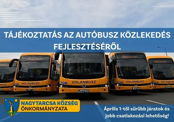 Autóbusz közlekedés fejlesztés Nagytarcsán