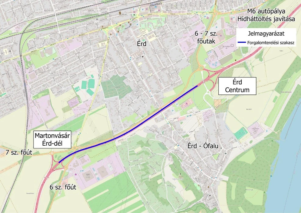 Hídjavítás az M6-oson, jelentős forgalmi változások lépnek életbe Érdnél